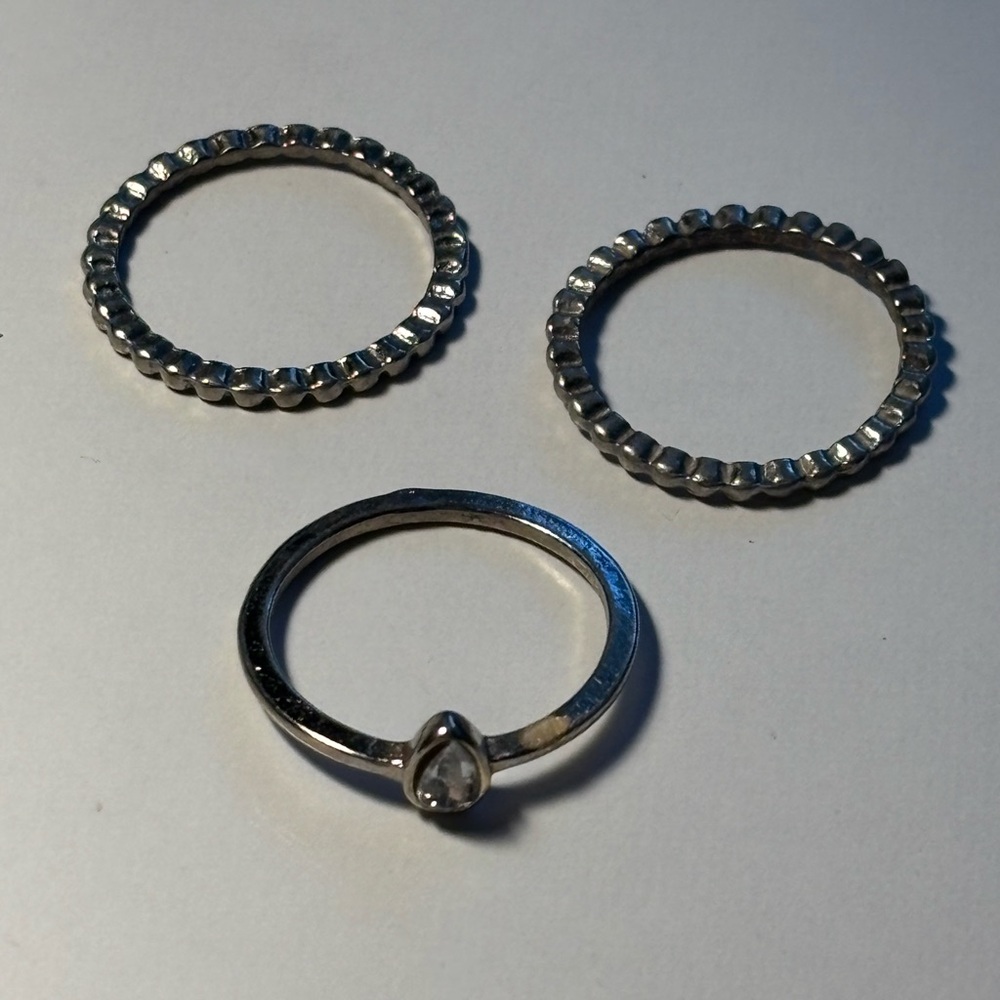 Elegant Silver Ring Set